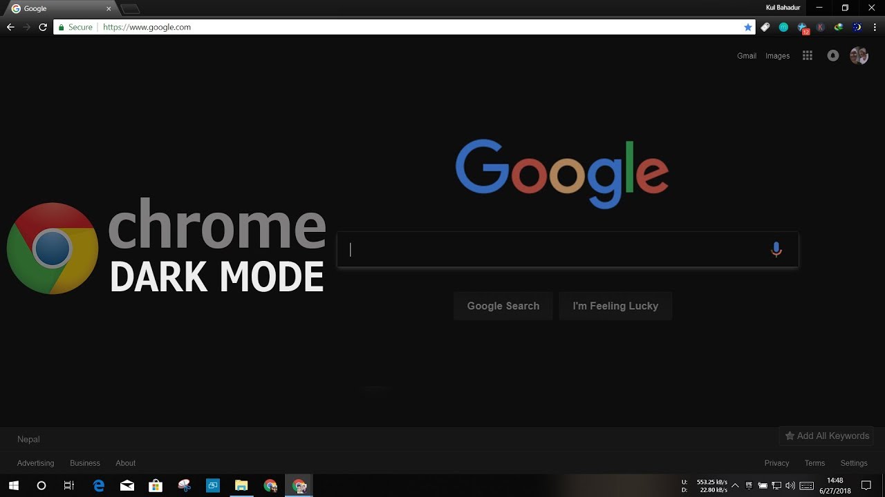 google chrome canary windows dark mode