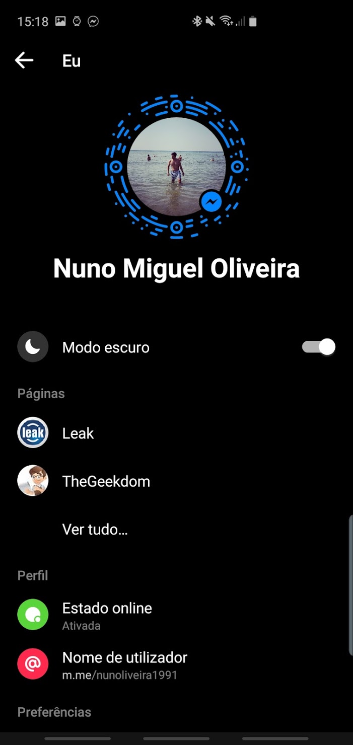 Facebook Messenger Dark Mode