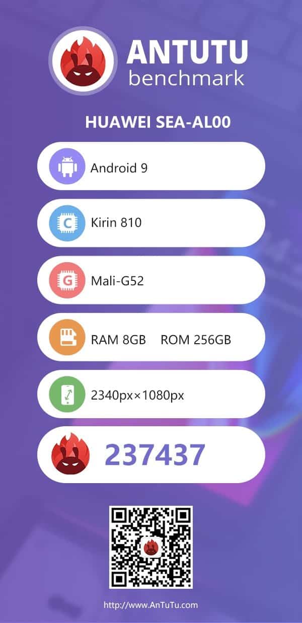 chipset huawei kirin 810 bate os 237 mil pontos no antutu!