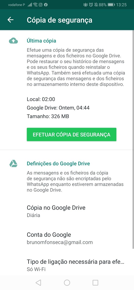 criar um backup