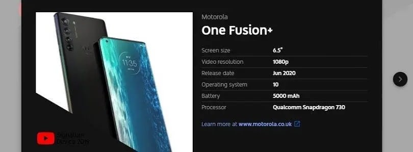 Motorola One Fusion Plu