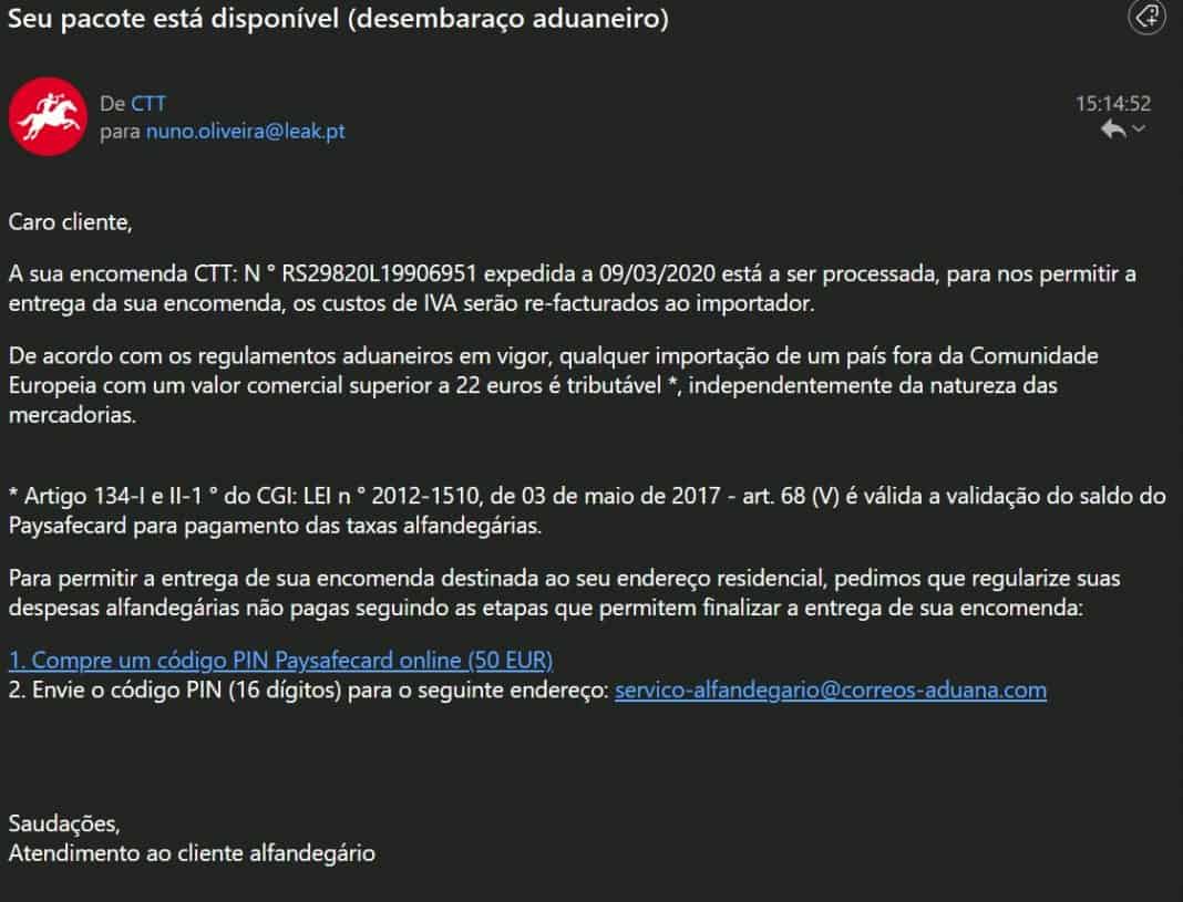 Encomendas Na Alfândega Ctt Estão Agora A Enviar Cartas Leak 6461