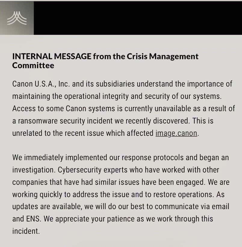 canon ransomware