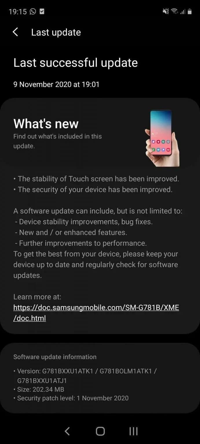 Galaxy S20 FE updates