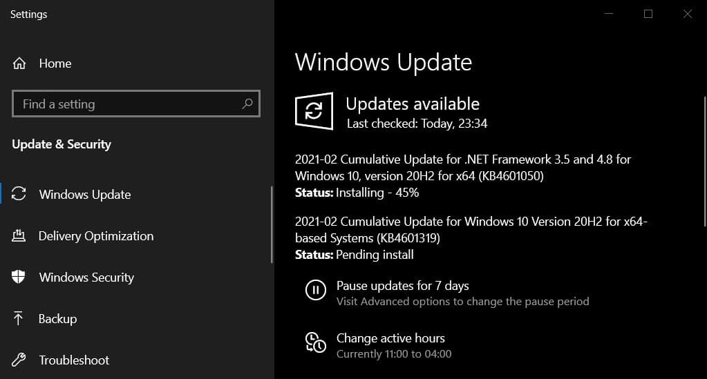 Windows 10 update fevereiro