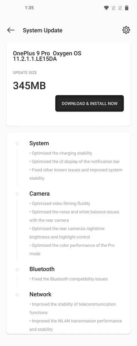 OnePlus 9 update