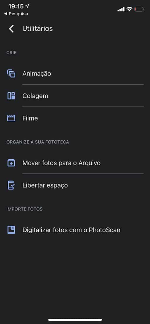 Google Fotos filmes