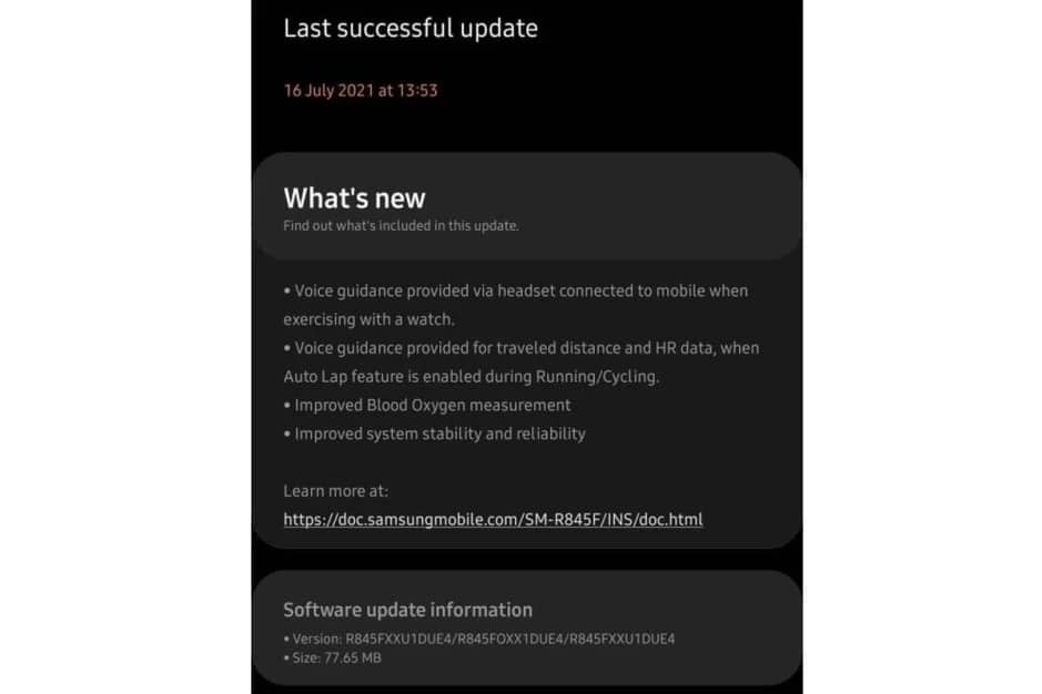 Galaxy Watch 3 update