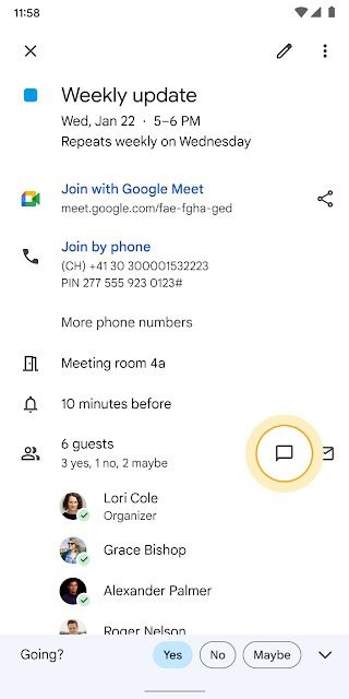 Google Calendar Chat