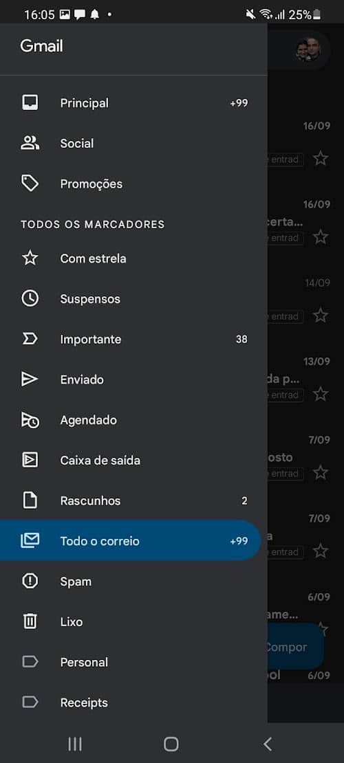 Gmail fim contas