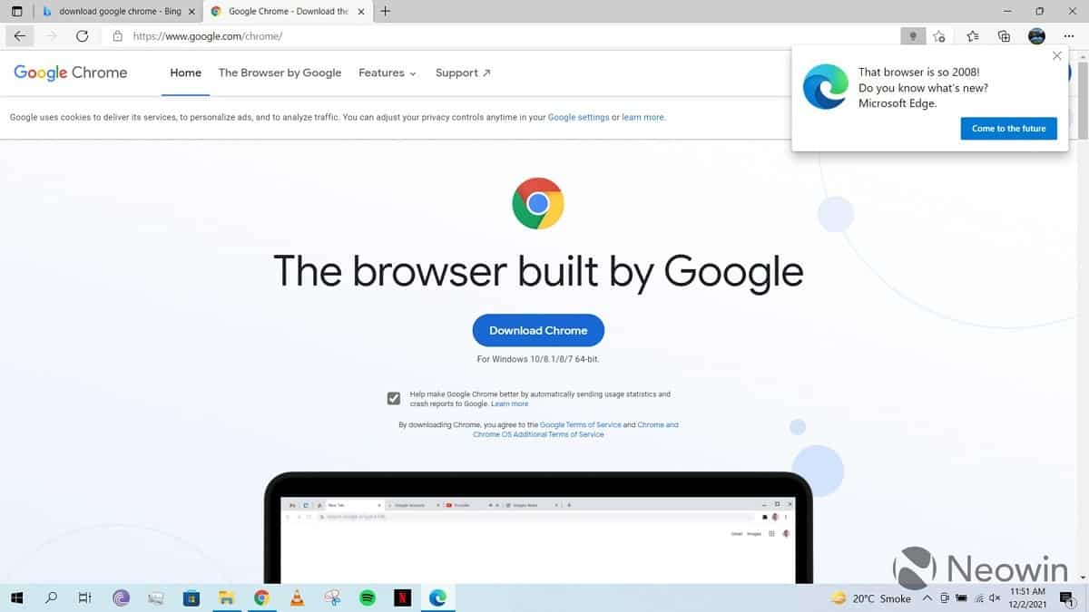 Microsoft Edge Google Chrome