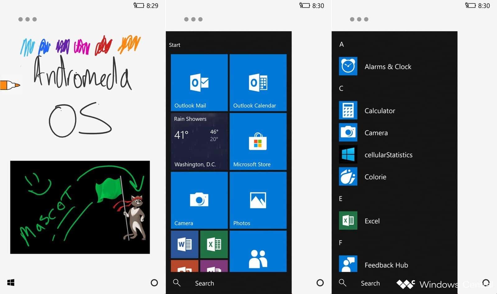 andromeda, windows phone, microsoft