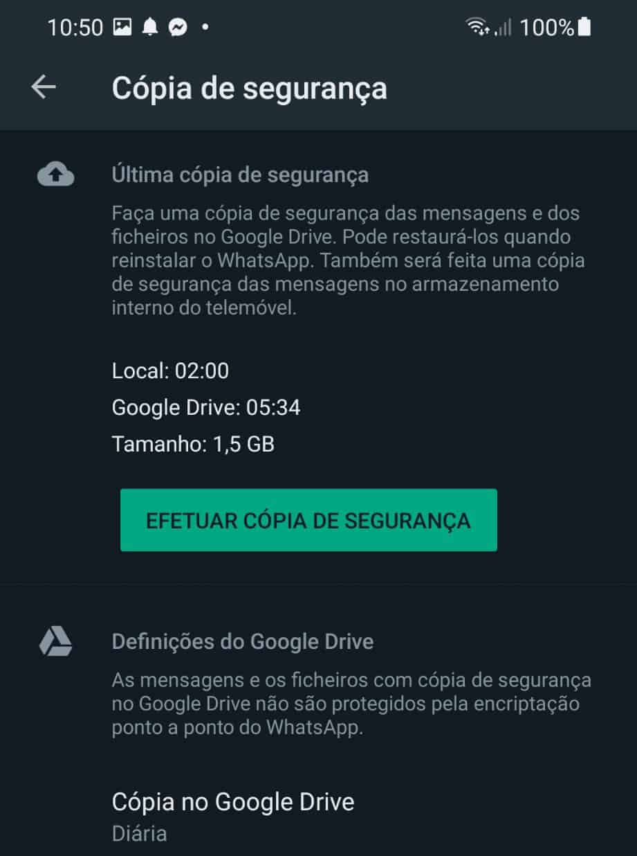 WhatsApp conversas pagar