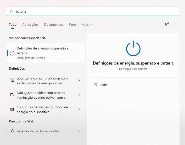 Windows 11 bateria