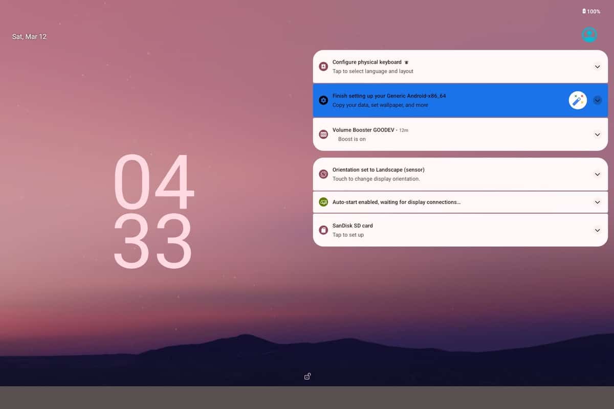 Android 12L Windows computador