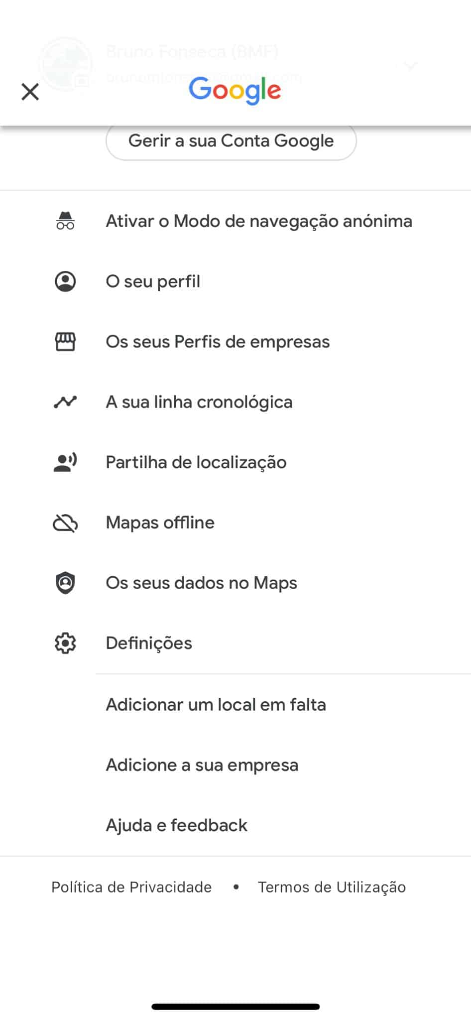 Google Maps localização tempo real