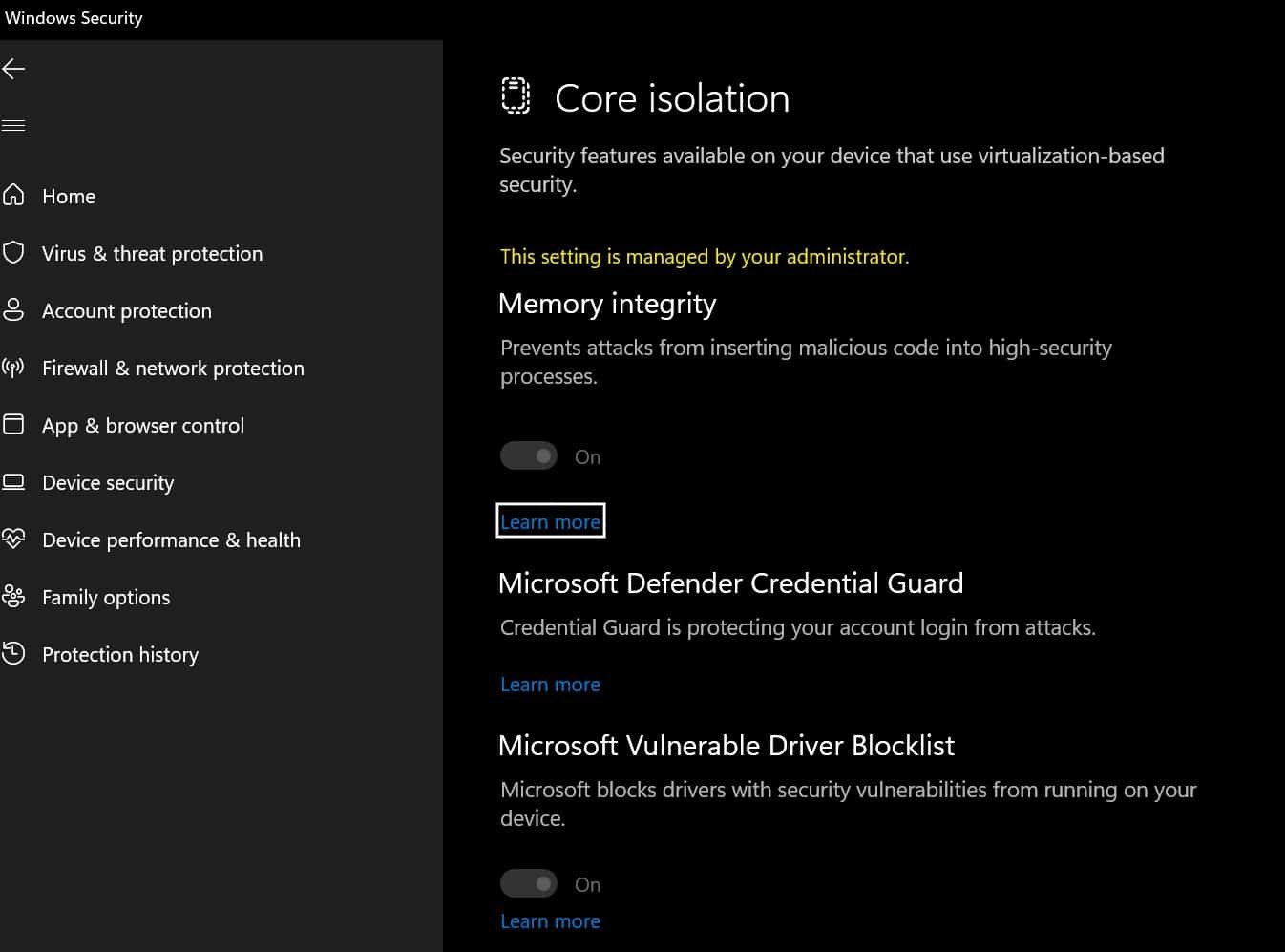 Microsoft Defender drivers, Microsoft Defender fabricantes