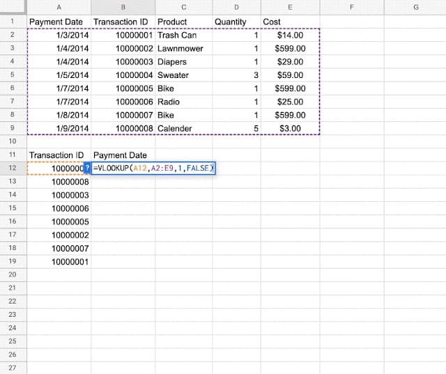 Google Sheets correção