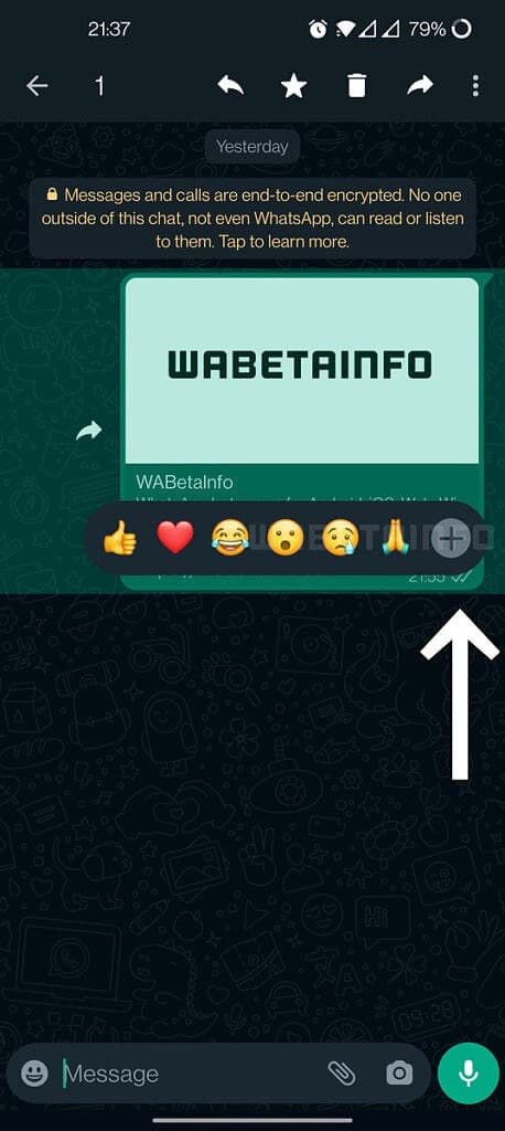 whatsapp mais reacções