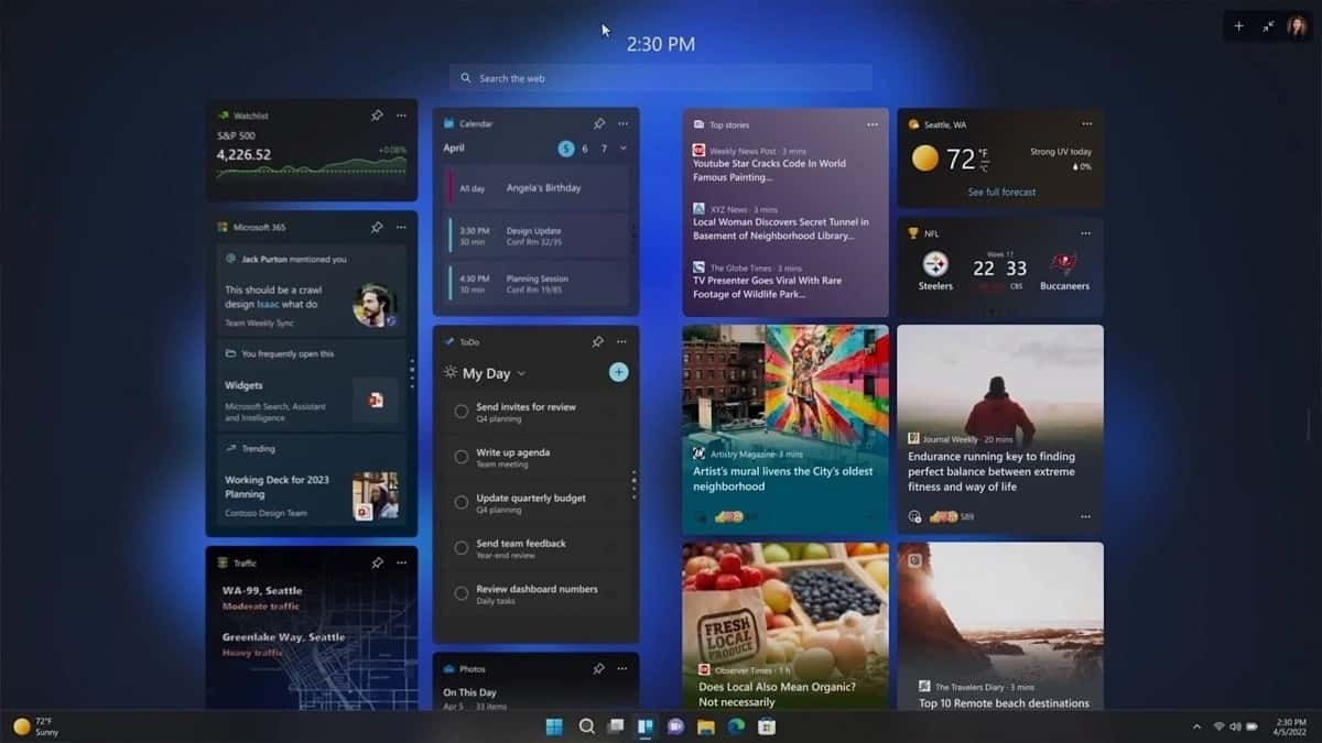 Windows 11 os widgets