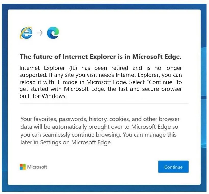 IE para o Edge