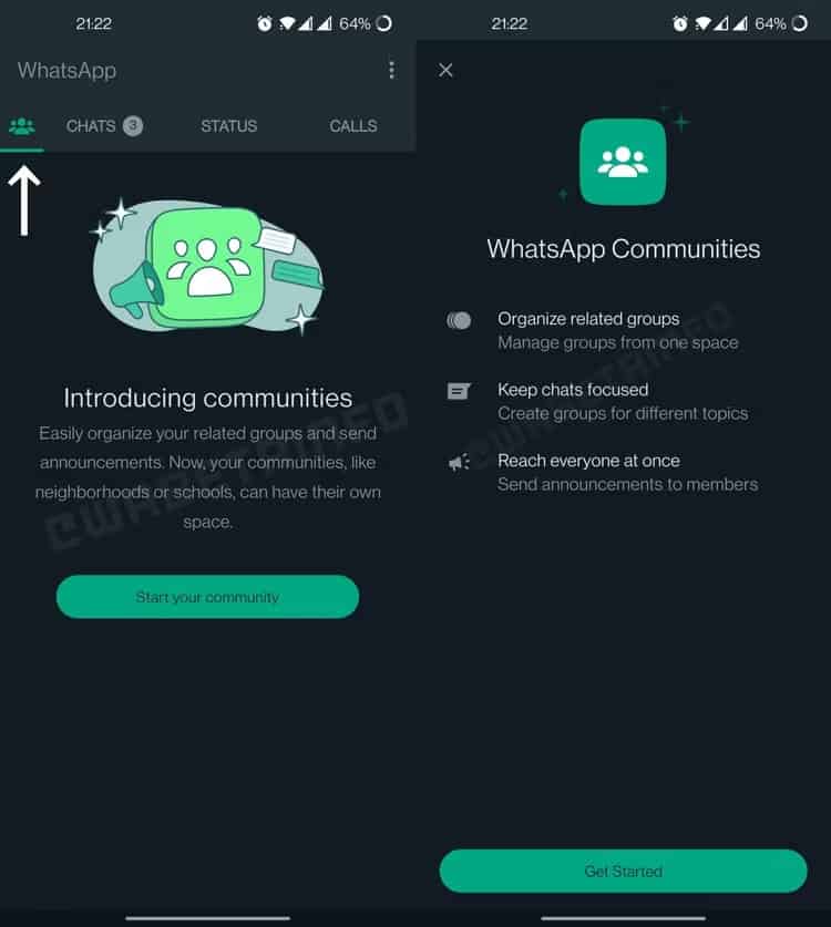 whatsapp comunidades versão beta