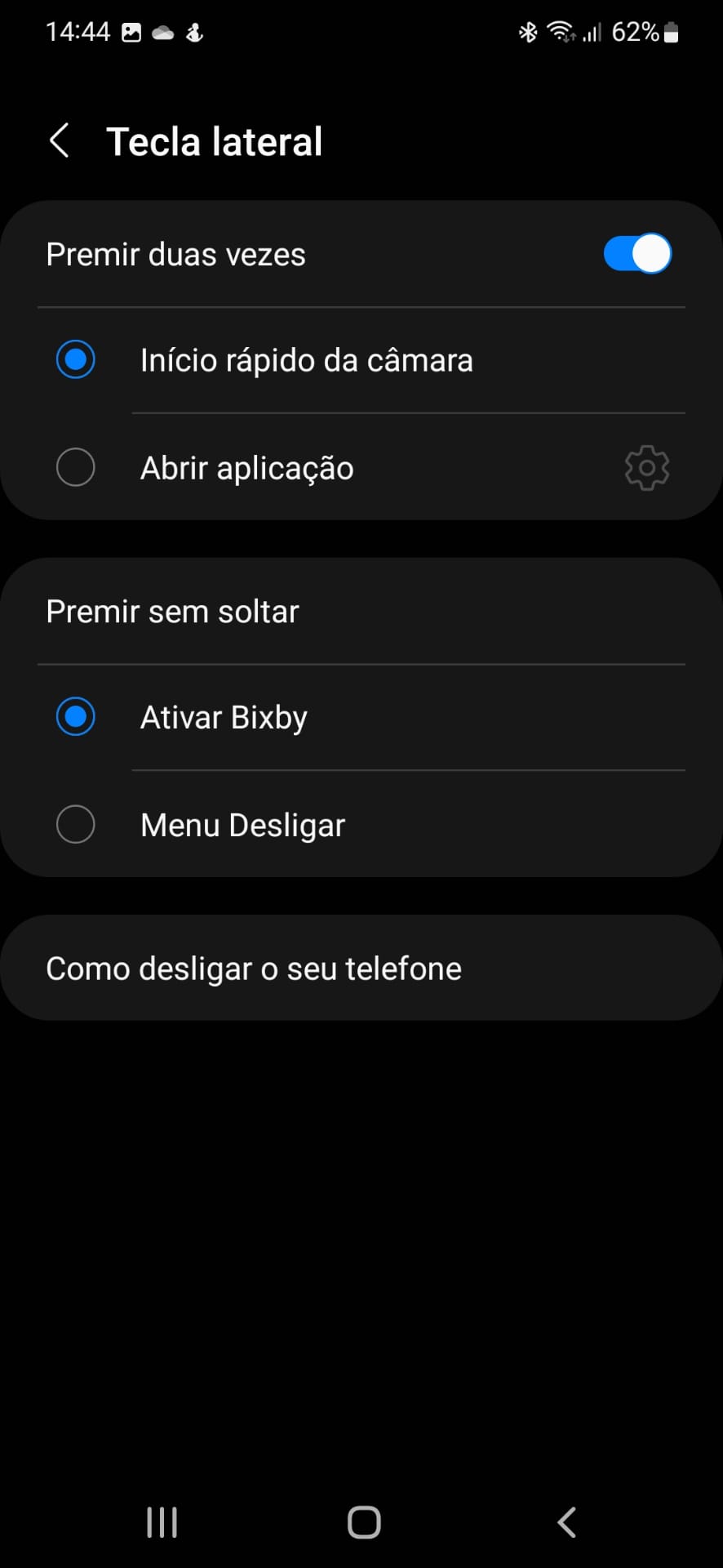 Smartphone samsung novo