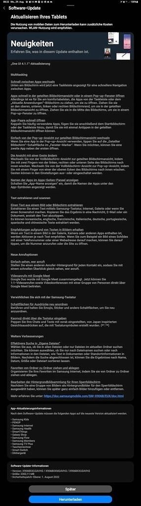 One UI 4.1.1 Tab S8