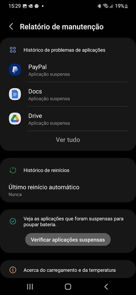 Samsung Galaxy apps problemas