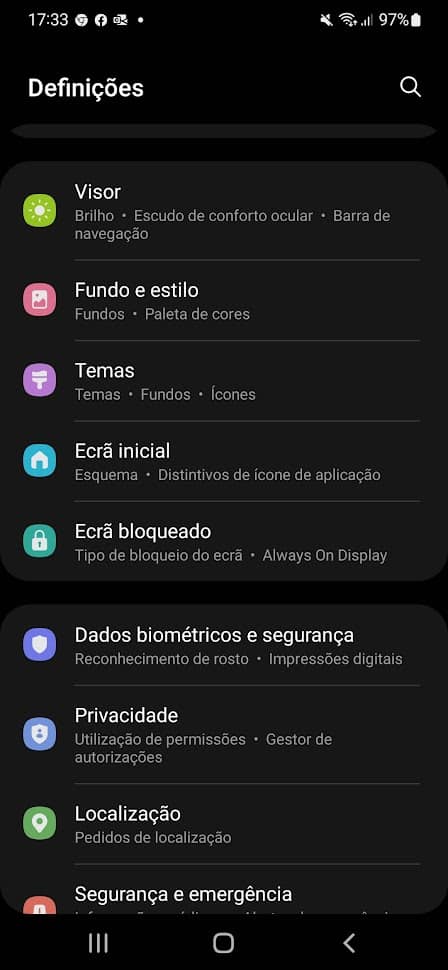 Samsung Galaxy Widgets, Samsung Galaxy alterações