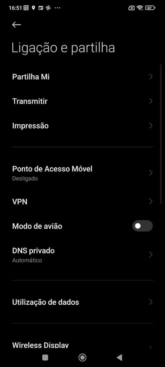 partilhar a internet xiaomi