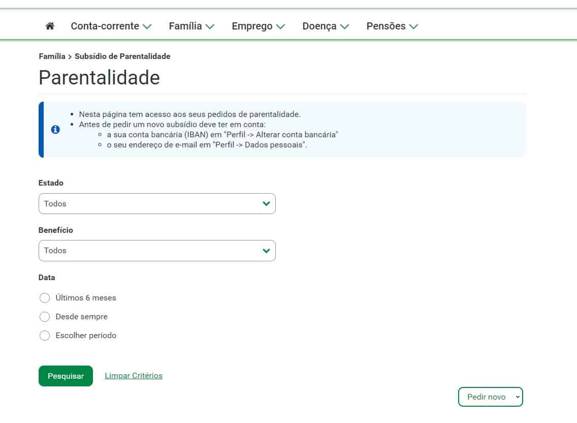 segurança social subsídio de parentalidade