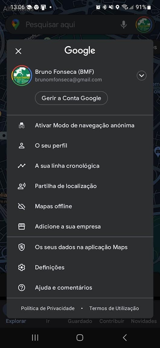 Google Maps não saia