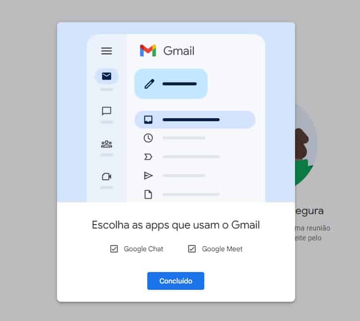 Como remover o Chat e o Meet da barra lateral do Gmail