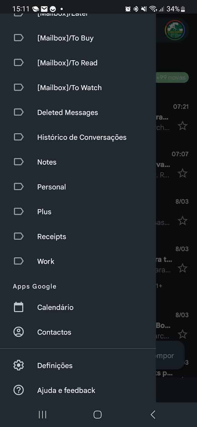 Gmail notificações atrasadas, aviso de novas mensagens no Gmail