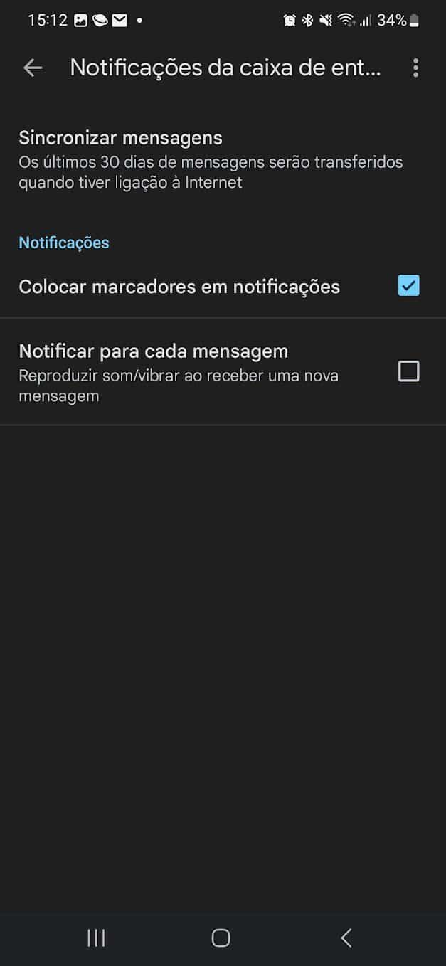 Gmail notificações atrasadas