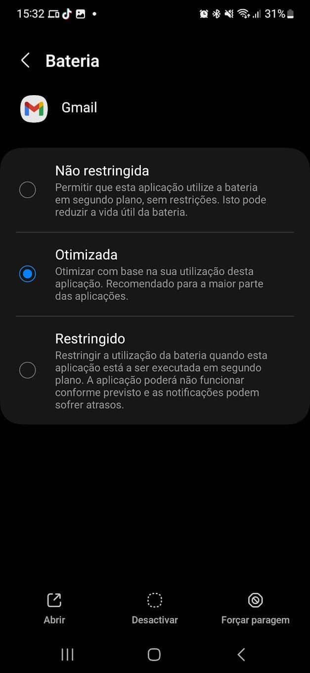 aviso de novas mensagens no Gmail