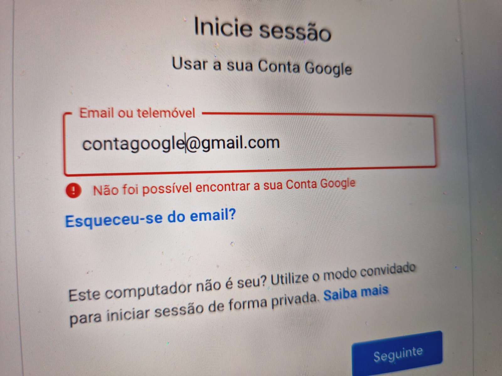 aviso para os utilizadores do Gmail