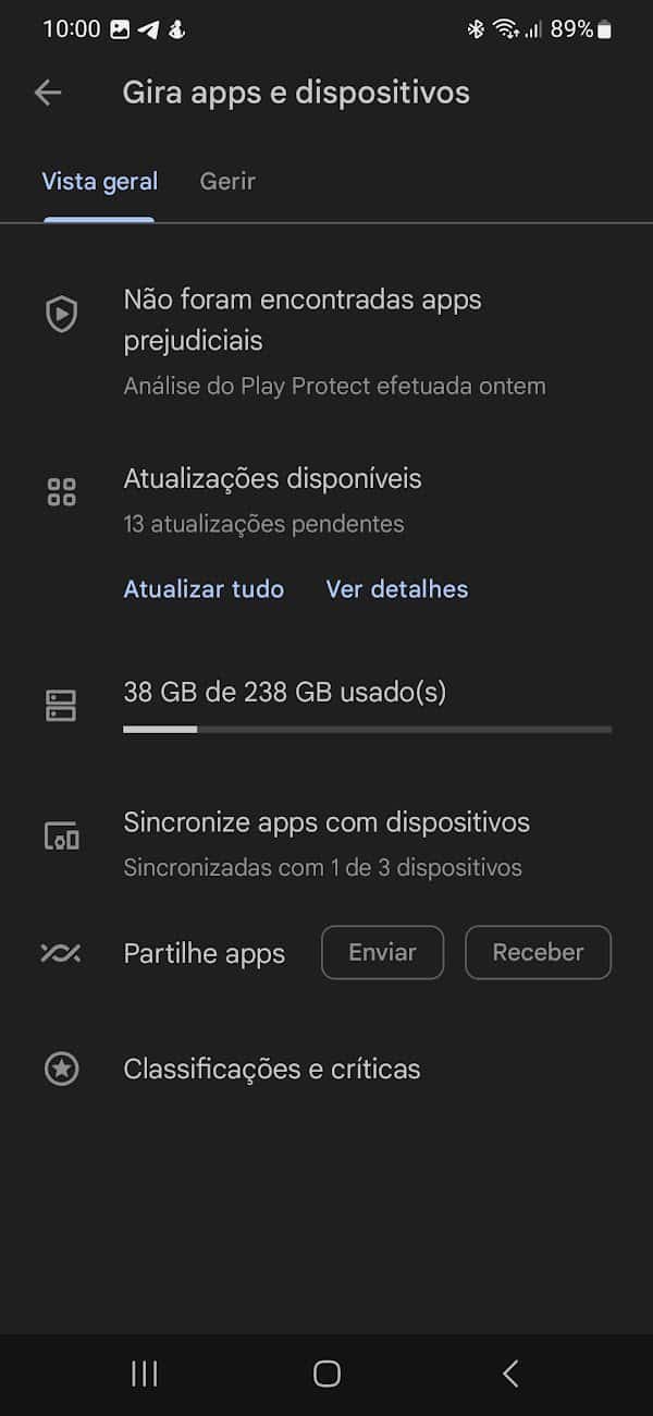 Play Store férias