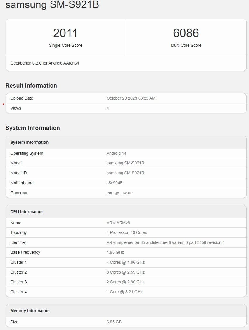 Galaxy S24 com Exynos 2400