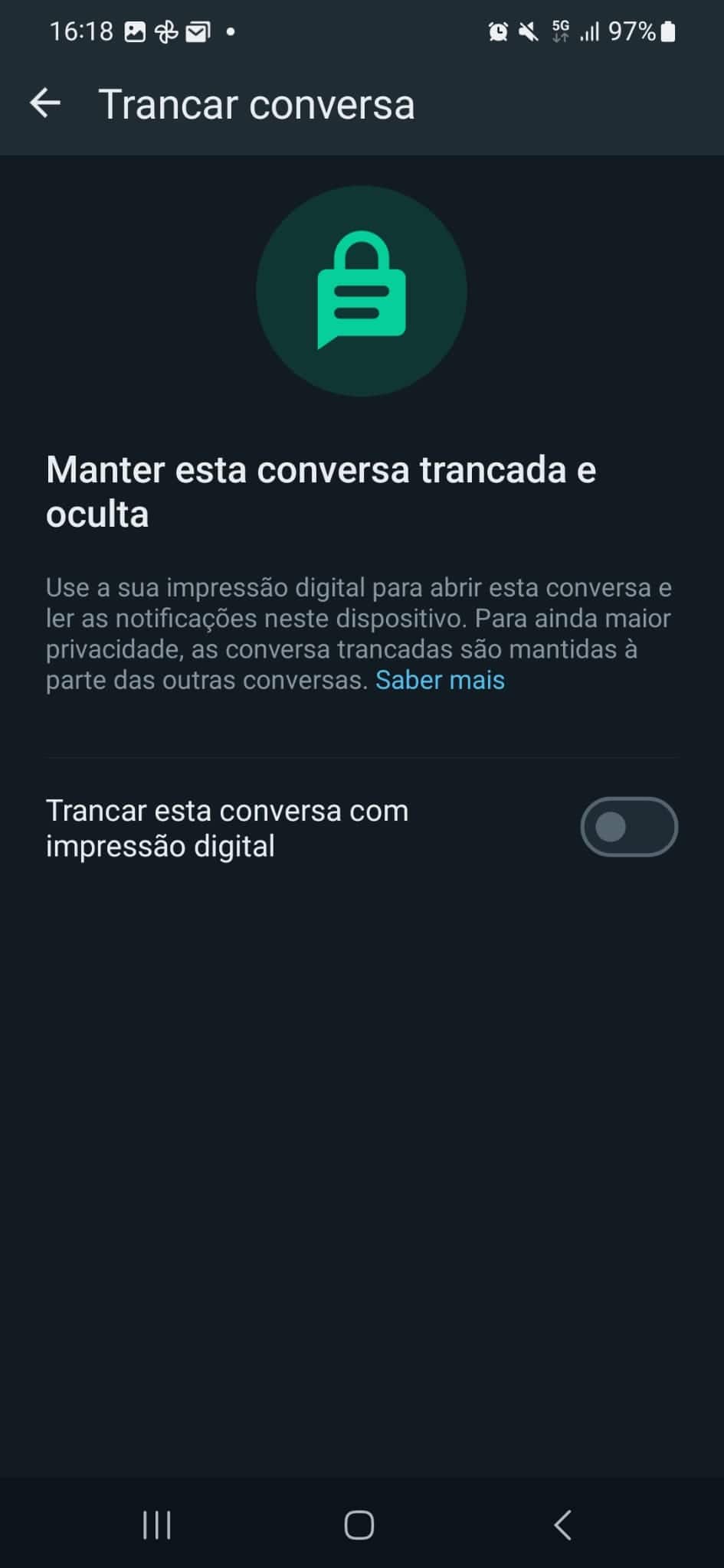 esconder conversas trancadas no WhatsApp