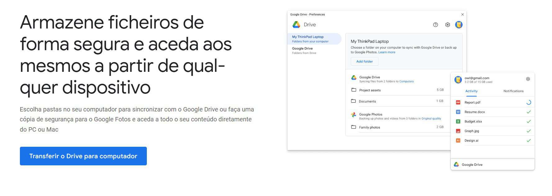 sincronizar documentos com o Google Drive