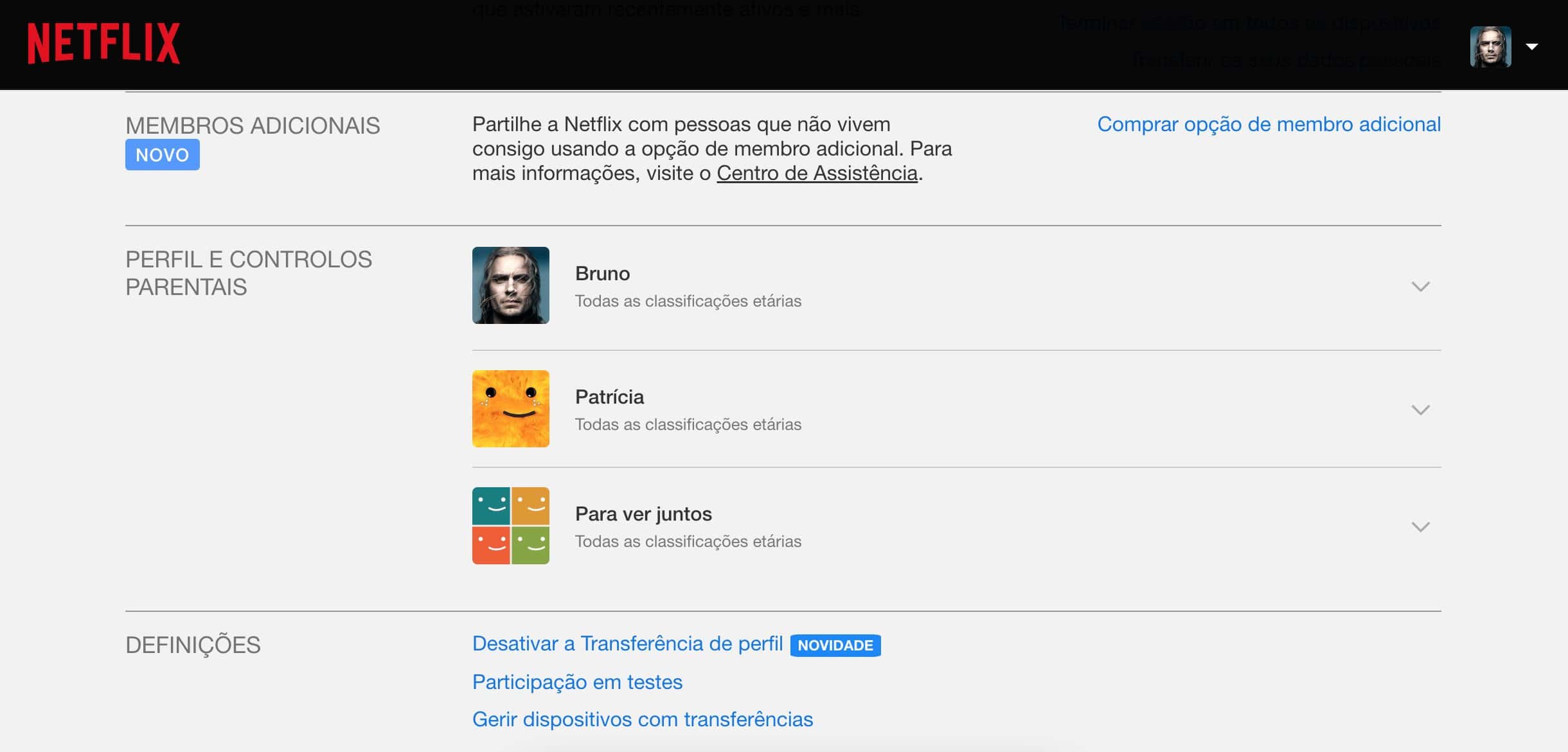 participar nos testes Netflix