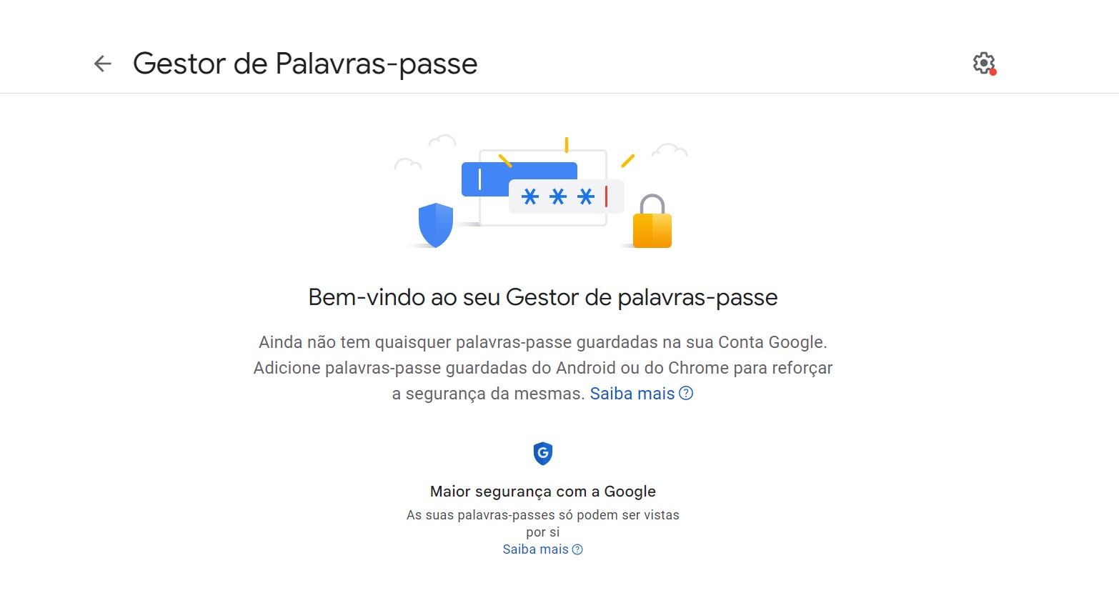 Gestor de palavras-passe Google