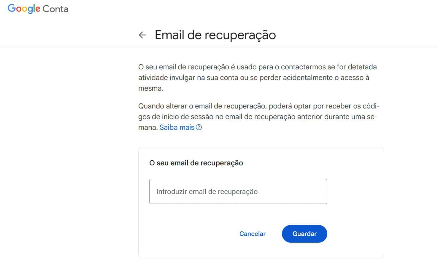 conta de e-mail