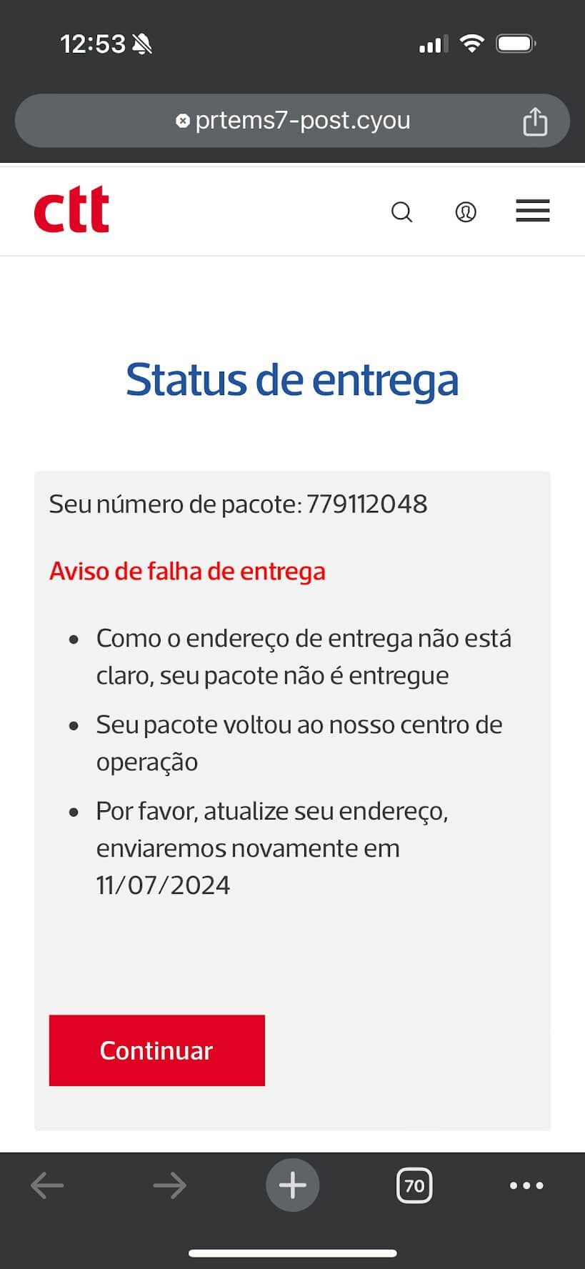 SMS dos CTT