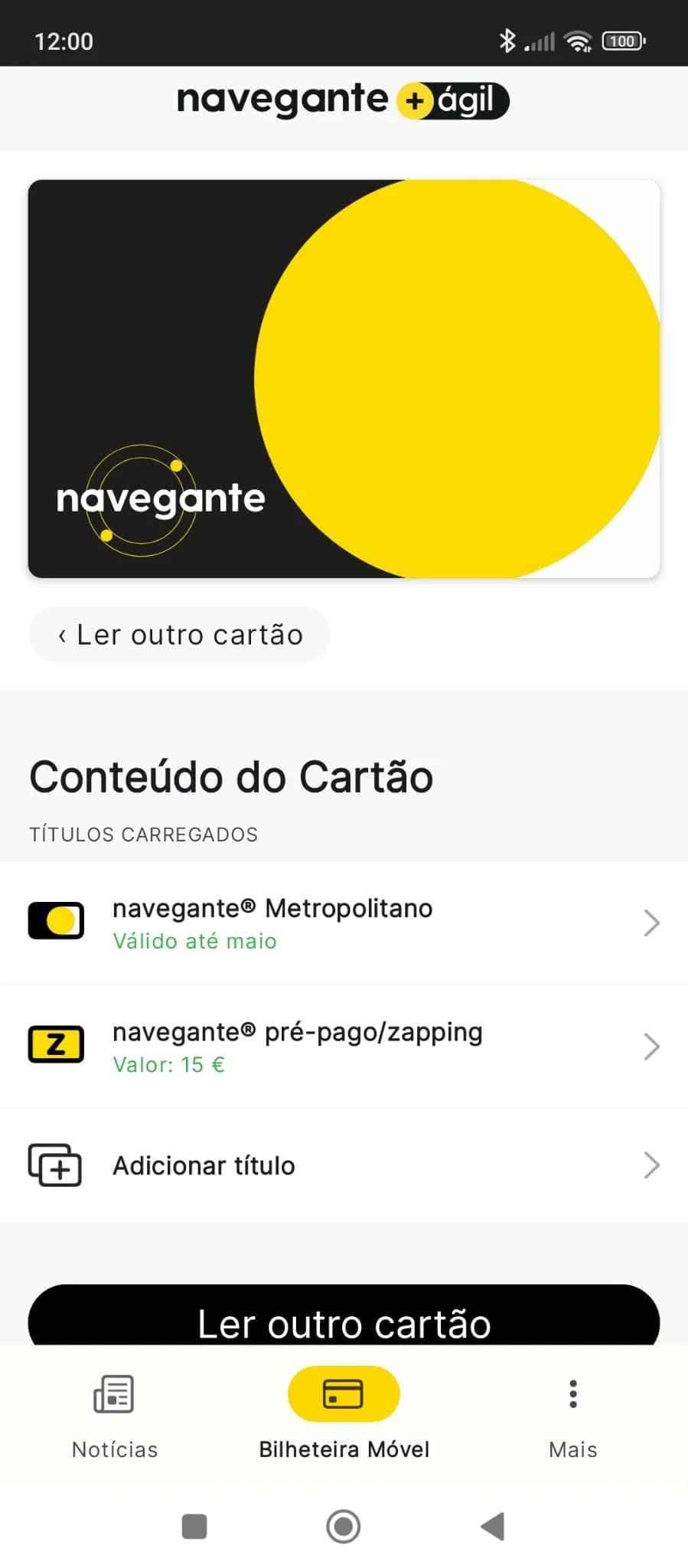 atenção: a app navegante está com problemas nos passes!