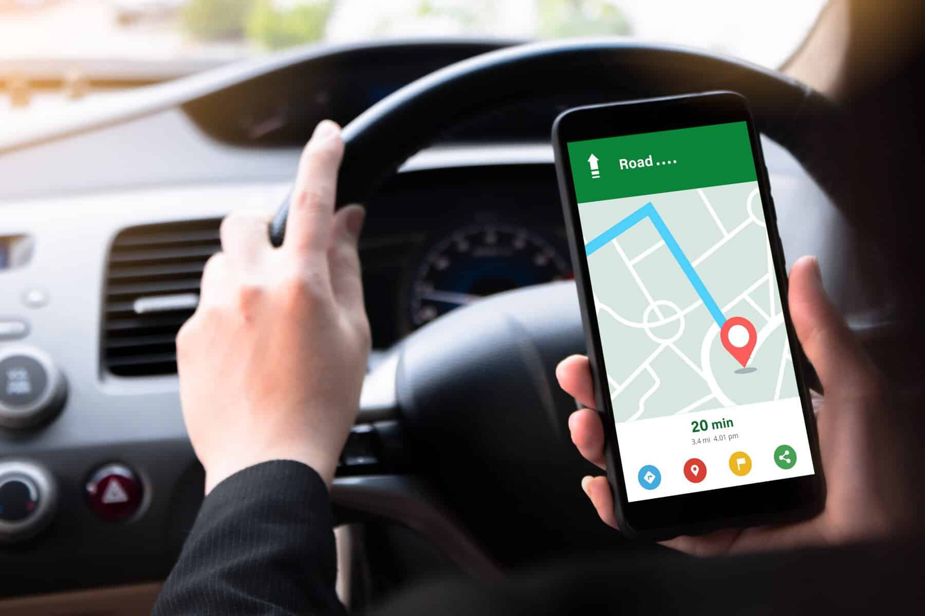 como adicionar um ponto de paragem no google maps, escolher entre o Google Maps e o Waze