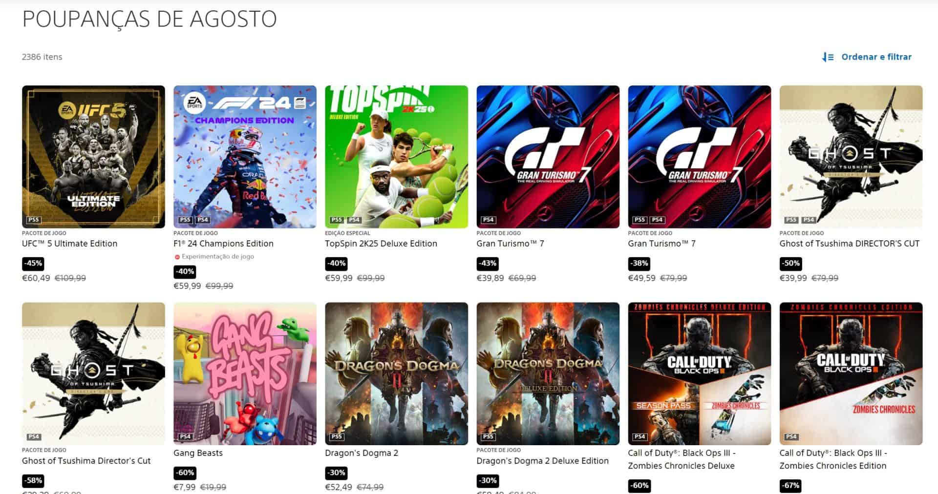 poupanças de agosto: há descontos loucos na playstation store