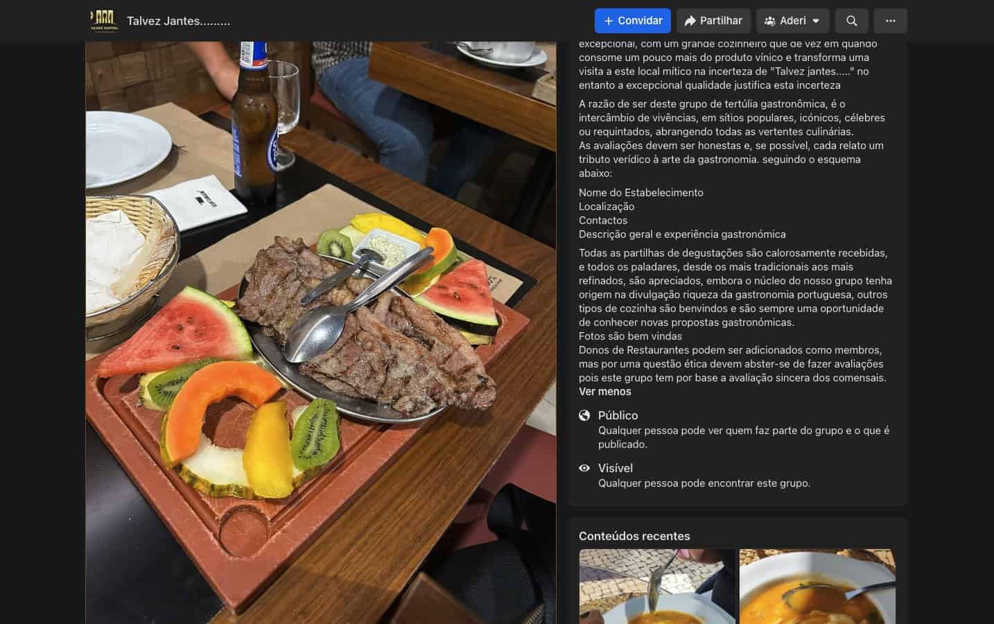 atenção: neste grupo encontra os melhores restaurantes!